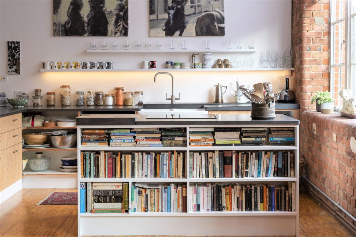bookshelf kitchen